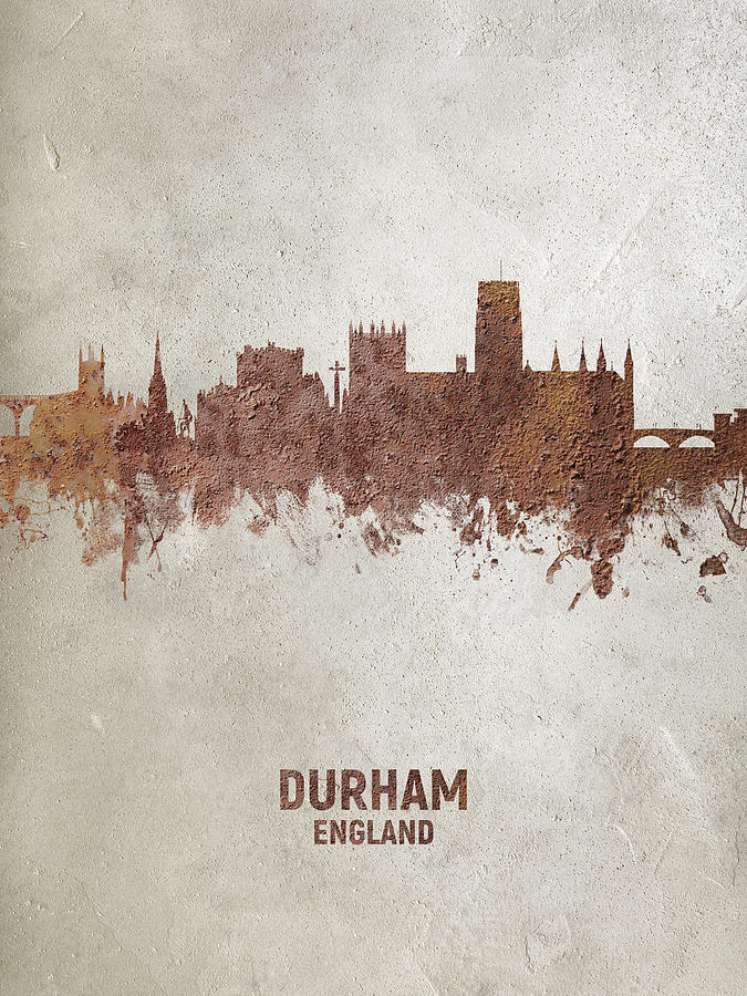 Durham Digital Art - Durham England Skyline Cityscape #20 by Michael Tompsett