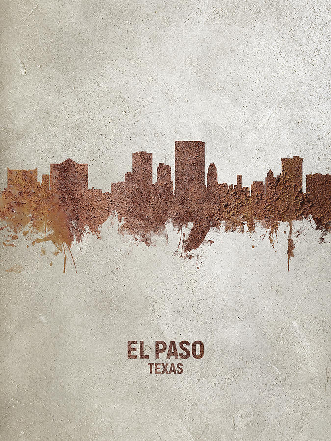 El Paso Texas Skyline Digital Art by Michael Tompsett - Fine Art America