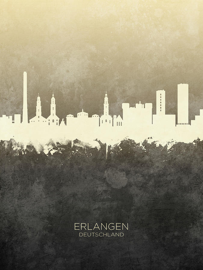 Erlangen Germany Skyline #20 Digital Art by Michael Tompsett