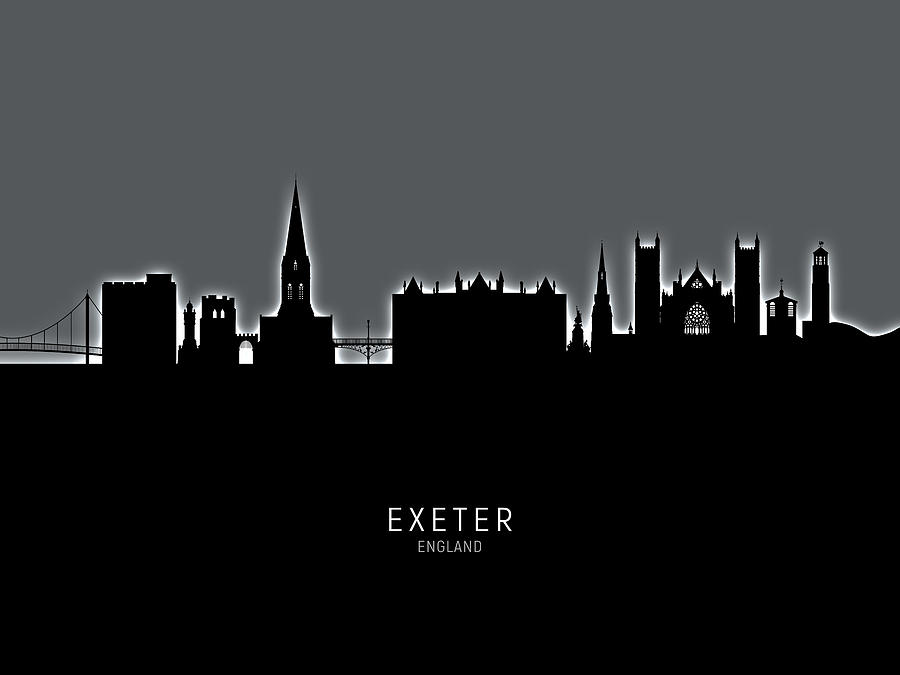 Exeter England Skyline #20 Digital Art by Michael Tompsett