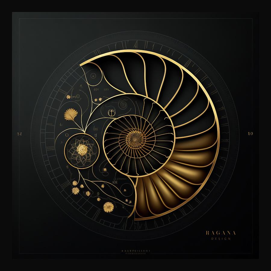 Fibonacci Golden Ratio in Elegant and Exclusive Golden and Black Design ...