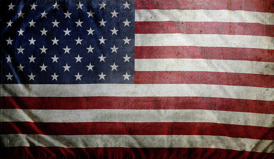 Grunge American flag #20 Photograph by Les Cunliffe