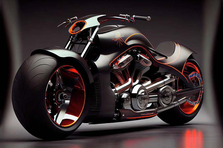 Harley Davidson Motorcycle Future Concept Art Digital Art by Tim Hill ...