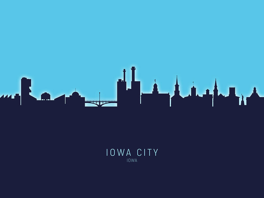 Iowa City Iowa Skyline #20 Digital Art by Michael Tompsett