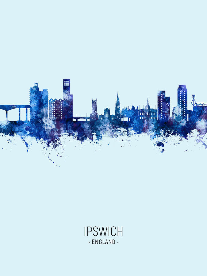 Ipswich England Skyline #20 Digital Art by Michael Tompsett