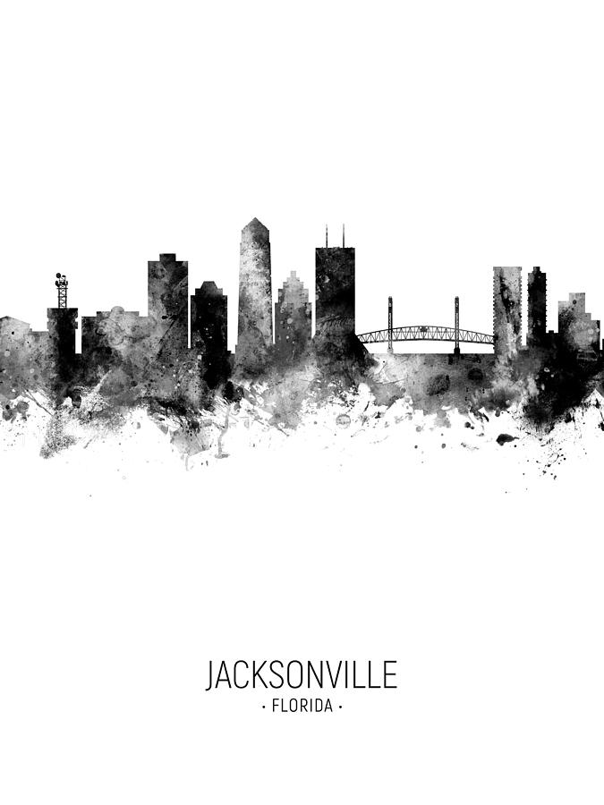Jacksonville Digital Art - Jacksonville Florida Skyline #20 by Michael Tompsett
