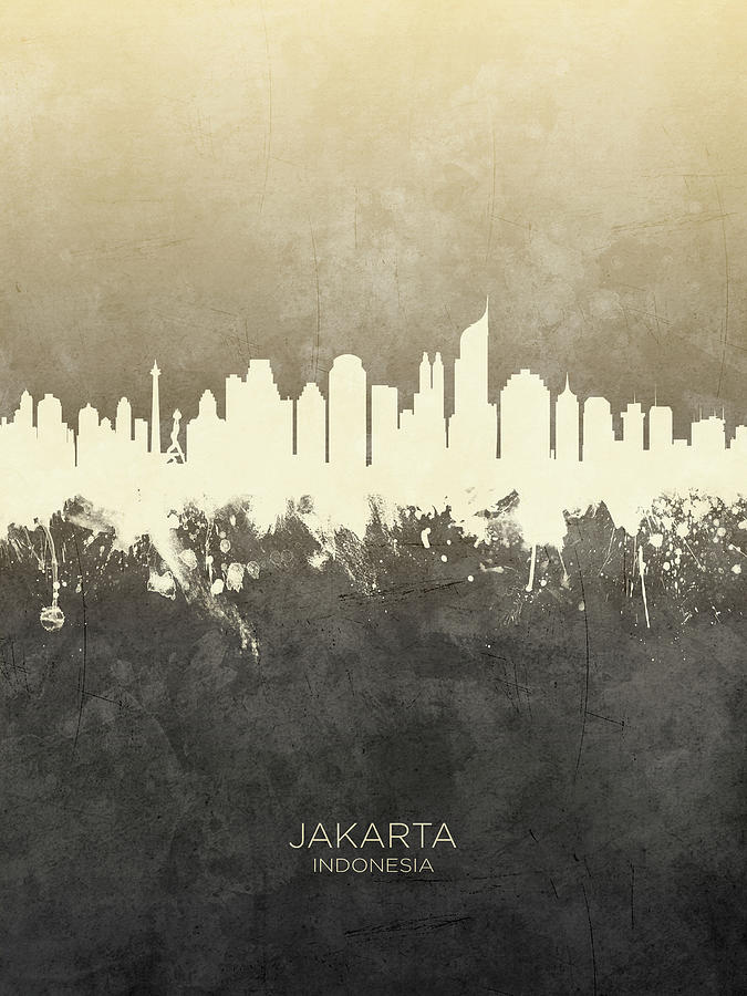 Jakarta Skyline Indonesia #20 Digital Art by Michael Tompsett