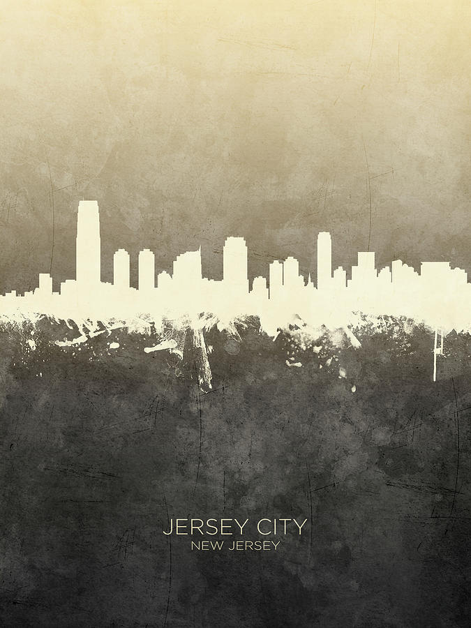 Jersey City Digital Art - Jersey City New Jersey Skyline #20 by Michael Tompsett