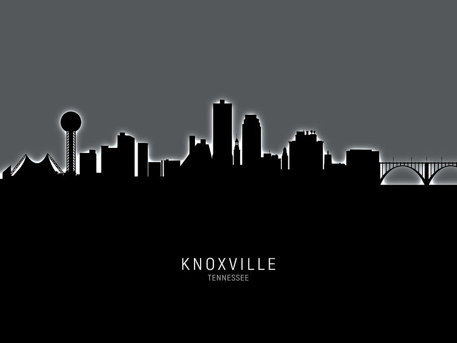 Knoxville Tennessee Skyline #20 Digital Art by Michael Tompsett