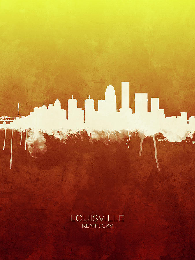 Louisville Kentucky City Skyline #20 Digital Art by Michael Tompsett