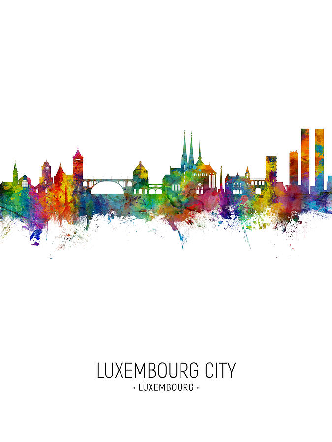 Luxembourg City Skyline #20 Digital Art by Michael Tompsett