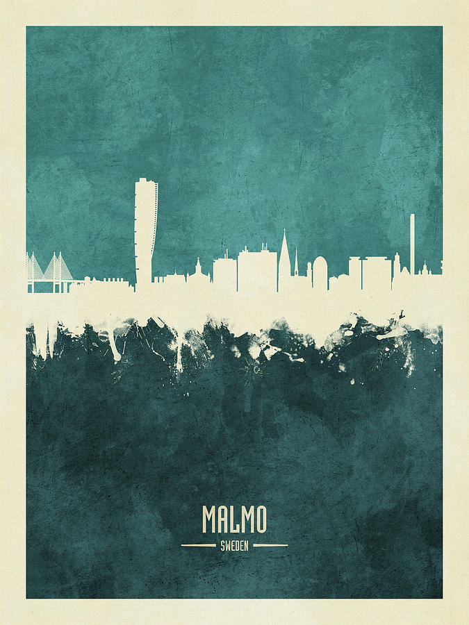 Malmo Sweden Skyline #20 Digital Art by Michael Tompsett