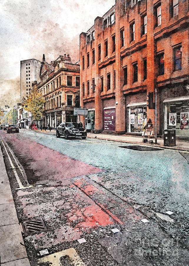 Manchester city watercolor  #20 Digital Art by Justyna Jaszke JBJart