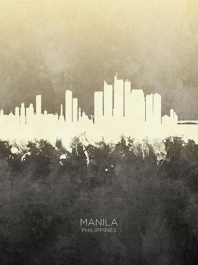 Manila Philippines Skyline #20 Digital Art by Michael Tompsett
