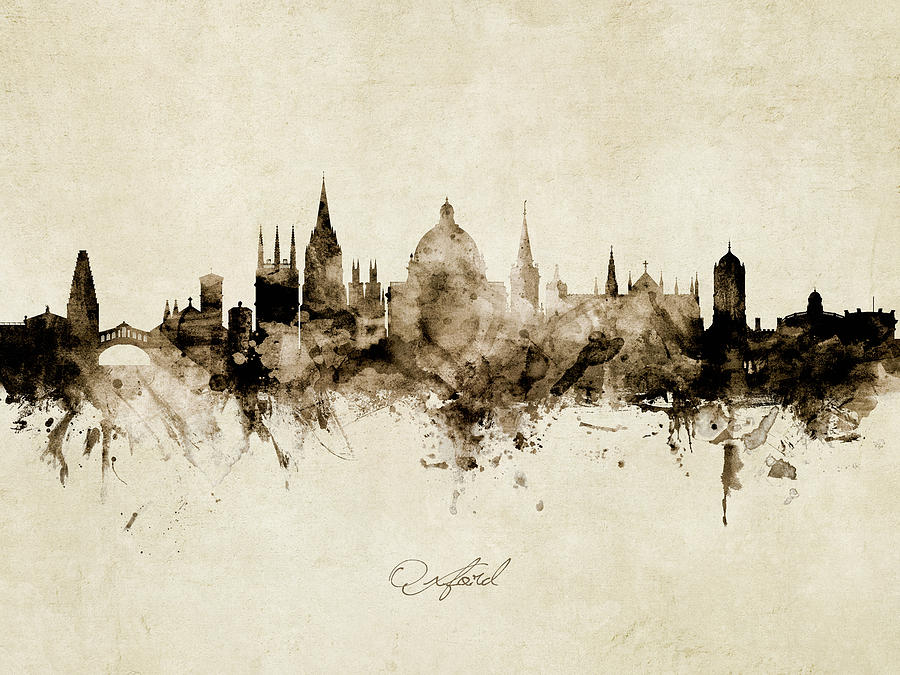 Skyline Digital Art - Oxford England Skyline #20 by Michael Tompsett