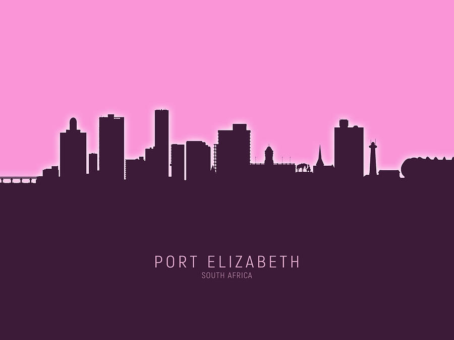 Port Elizabeth South Africa Skyline Digital Art by Michael ...