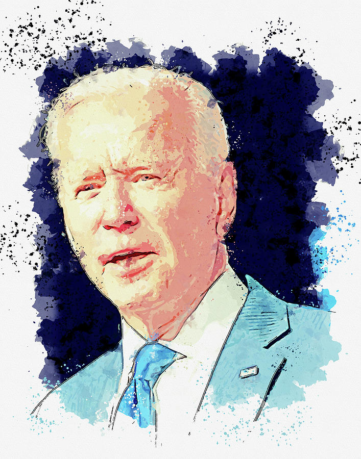 Portrait of President Joe Biden Digital Art by Celestial Images - Fine ...