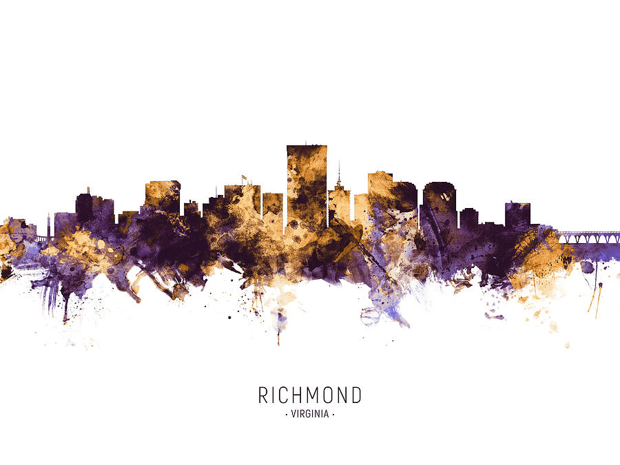 Richmond Virginia Skyline #20 Digital Art by Michael Tompsett