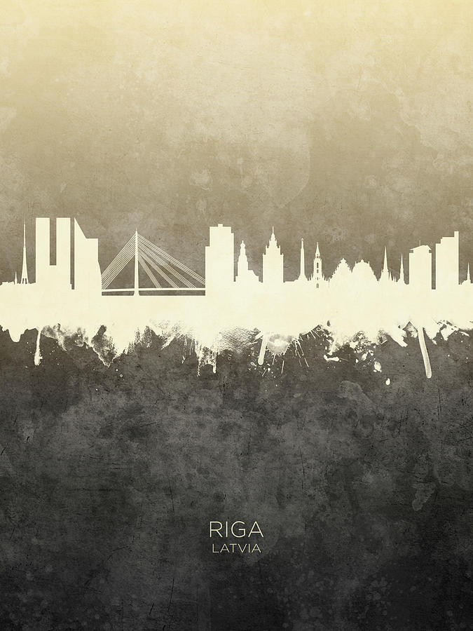 Riga Latvia Skyline #20 Digital Art by Michael Tompsett