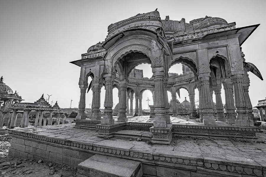 Royal cenotaphs, Jaisalmer Chhatris, at Bada Bagh #20 Photograph by Lie Yim