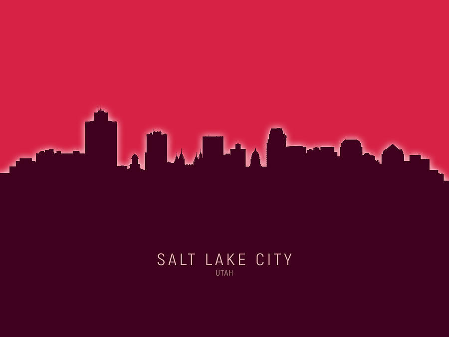 Salt Lake City Utah Skyline #20 Digital Art by Michael Tompsett