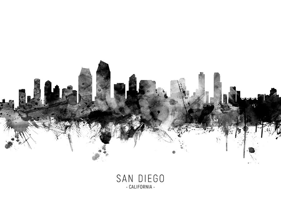 San Diego California Skyline #20 Digital Art by Michael Tompsett