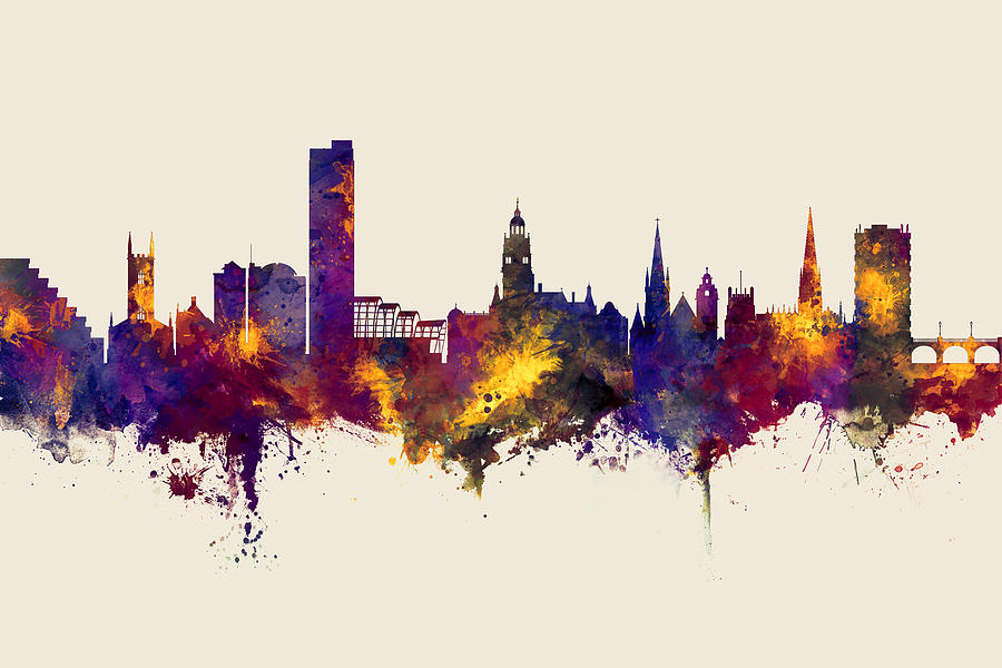Sheffield England Skyline #20 Digital Art by Michael Tompsett