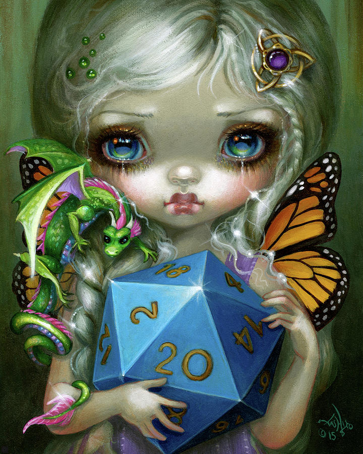 20 Sided Dice Fairy Painting by Jasmine Becket-Griffith