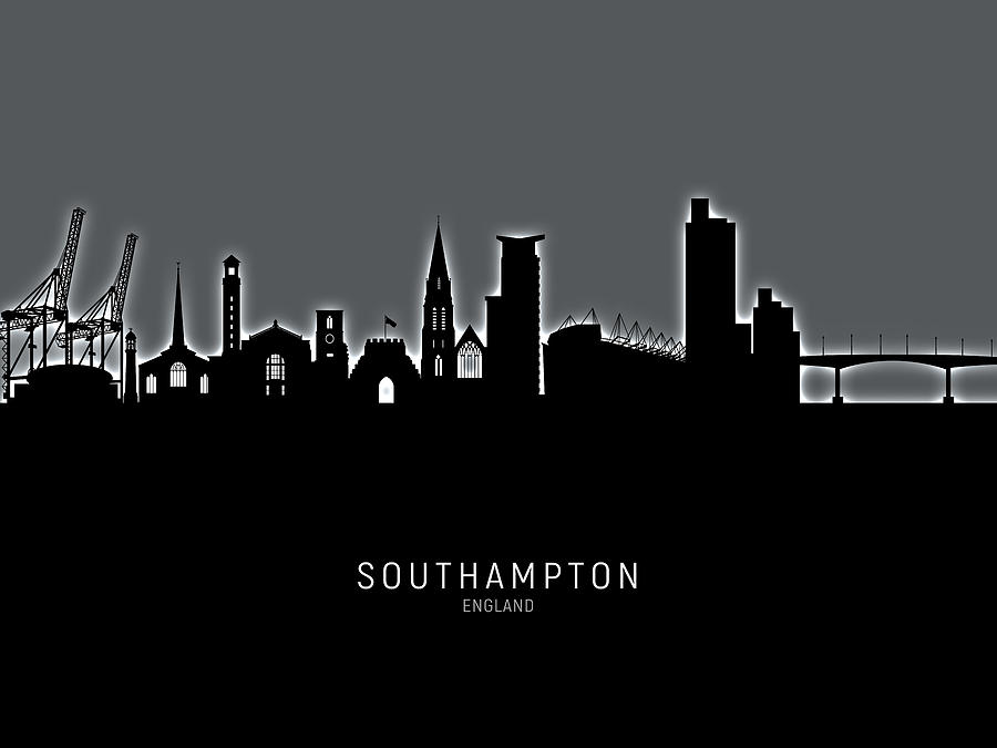 Southampton England Skyline #20 Digital Art by Michael Tompsett