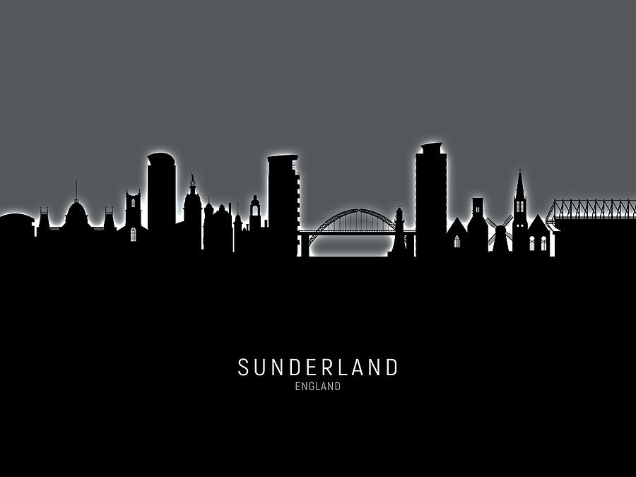 Sunderland England Skyline #20 Digital Art by Michael Tompsett