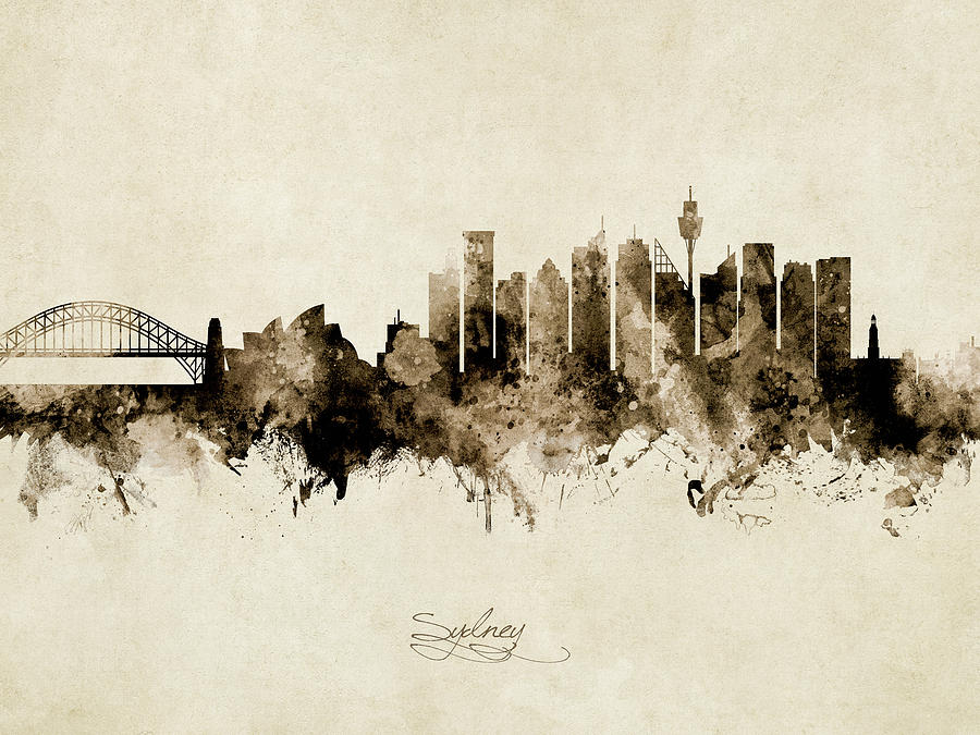 Sydney Australia Skyline #20 Digital Art by Michael Tompsett