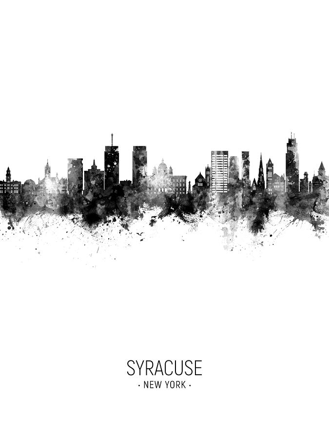 Syracuse Digital Art - Syracuse New York Skyline #20 by Michael Tompsett