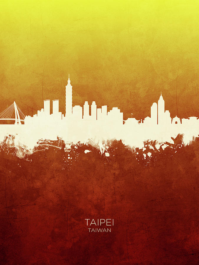 Taipei Taiwan Skyline #20 Digital Art by Michael Tompsett
