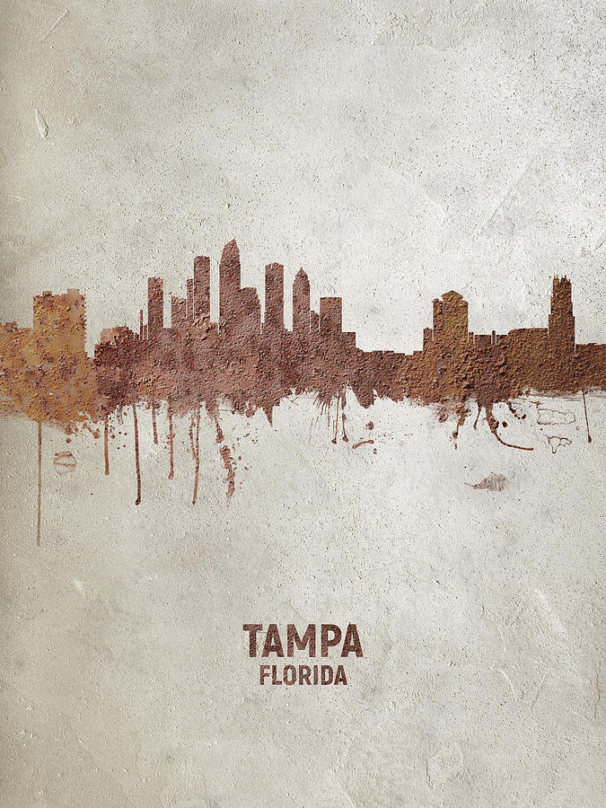 Tampa Florida Skyline #20 Digital Art by Michael Tompsett