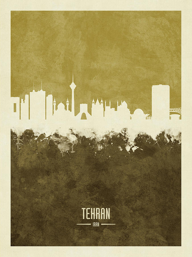 Tehran Iran Skyline #20 Digital Art by Michael Tompsett