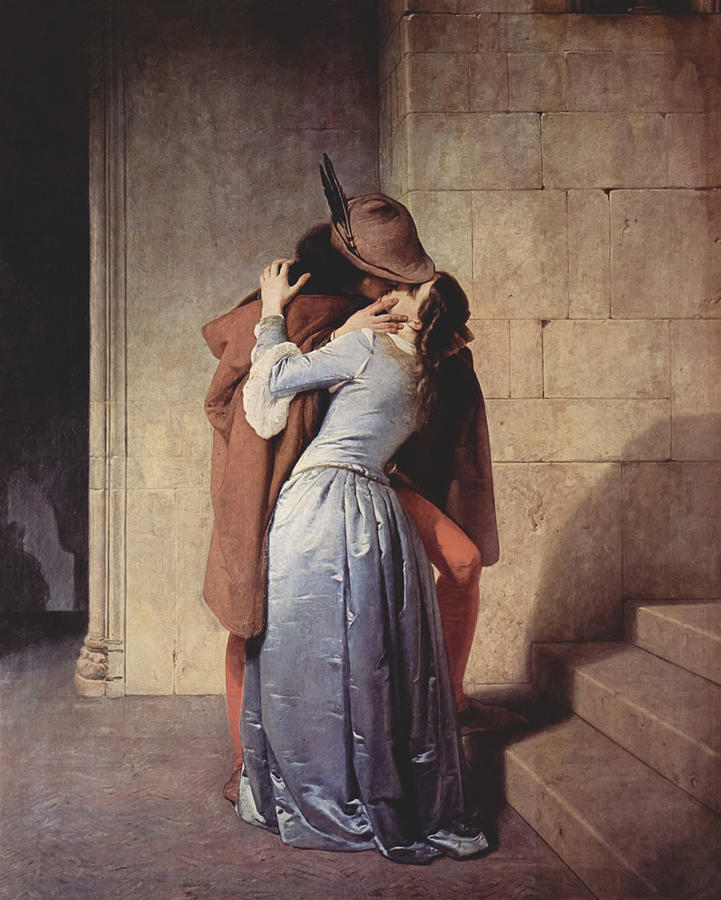 Francesco Hayez Painting - The Kiss by Francesco Hayez by Mango Art