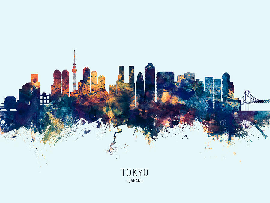 Tokyo Japan Skyline #20 Digital Art by Michael Tompsett