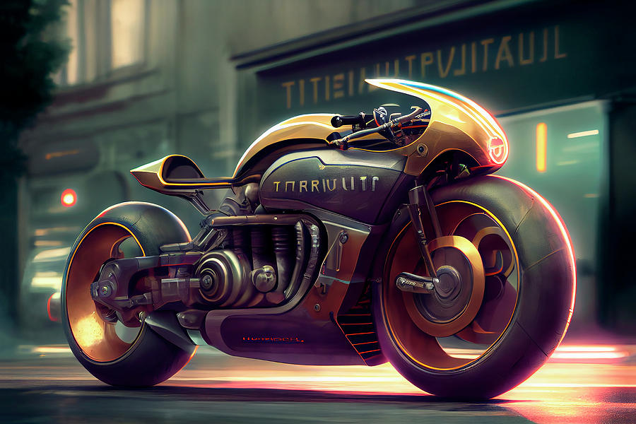 Triumph Motorcycle Future Concept Art Digital Art by Tim Hill - Pixels