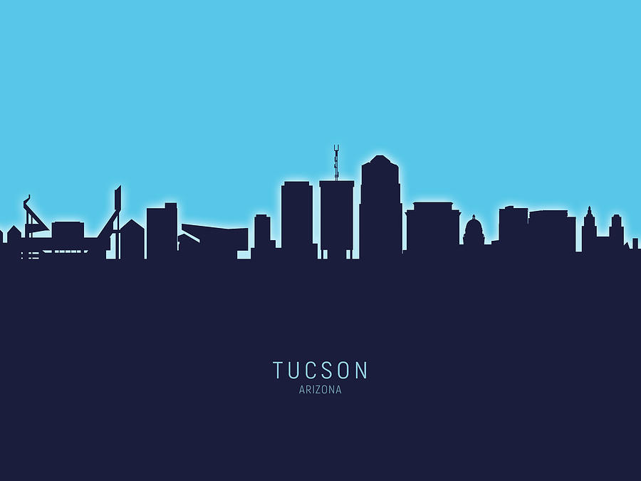 Tucson Digital Art - Tucson Arizona Skyline #20 by Michael Tompsett