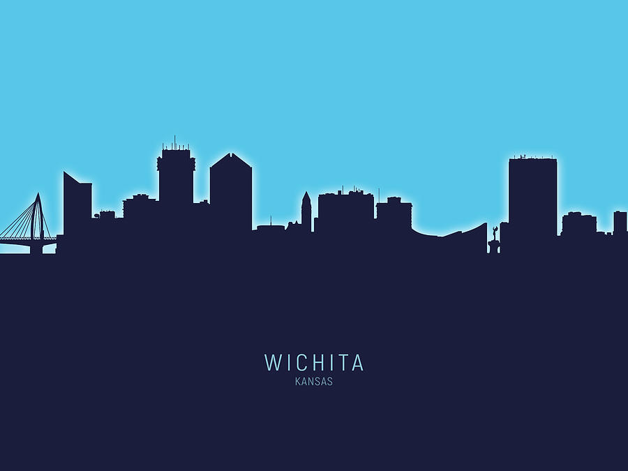 Wichita Kansas Skyline #20 Digital Art by Michael Tompsett
