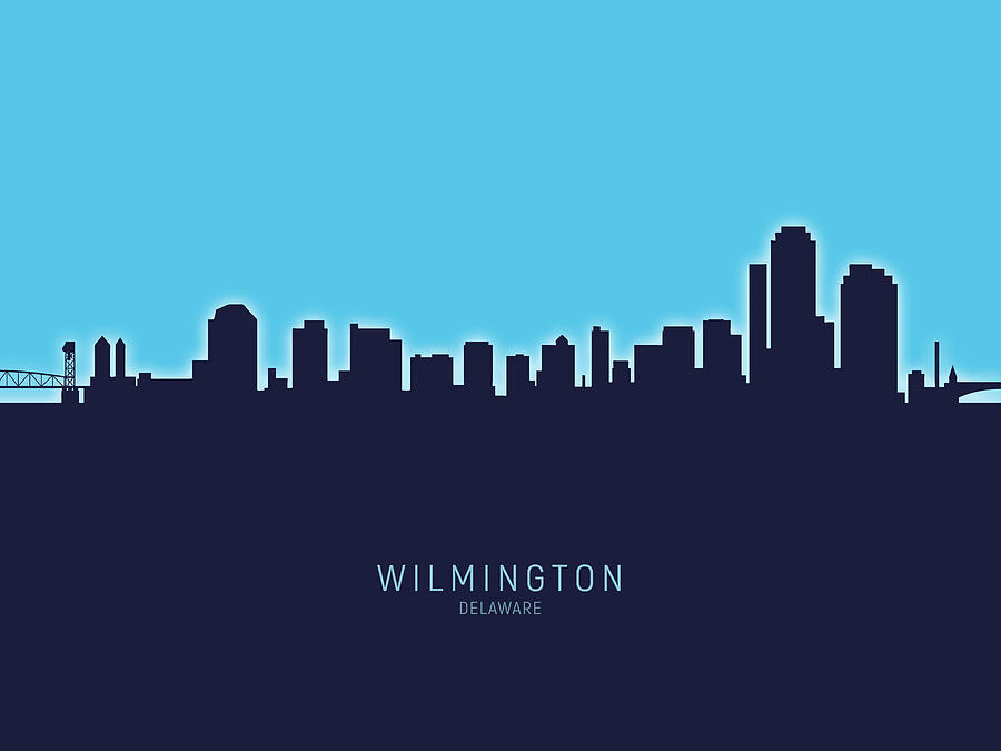 Wilmington Delaware Skyline #20 Digital Art by Michael Tompsett