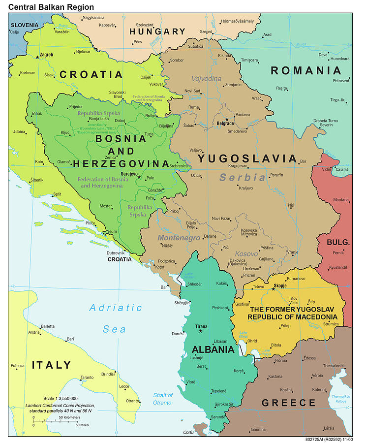 2000 Central Balkan Region by The Central Intelligence Agency Painting ...