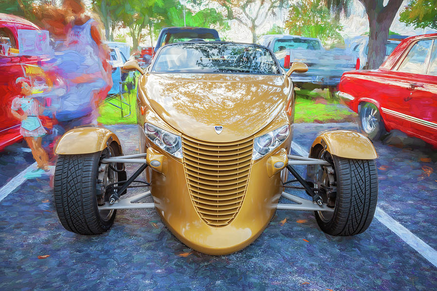 2002 Gold Chrysler Prowler Roadster X104 Photograph by Rich Franco