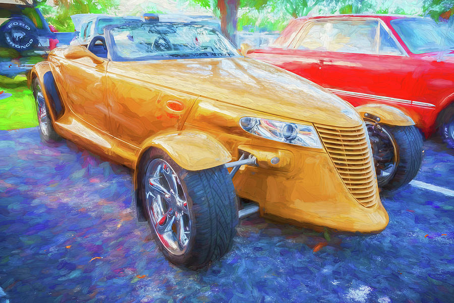 2002 Gold Chrysler Prowler Roadster X106 Photograph by Rich Franco