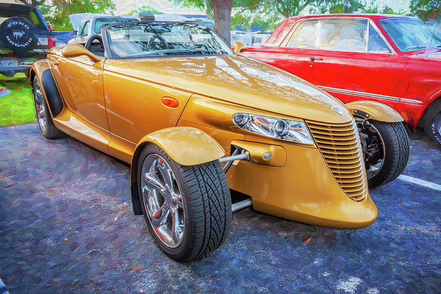 2002 Gold Chrysler Prowler Roadster X108 Photograph by Rich Franco