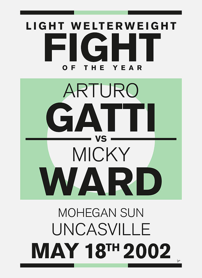 2002 MY Gatti vs Ward Minimal Typography Boxing Poster Digital Art by Chungkong Art