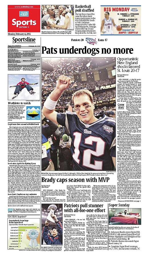 2002 Patriots vs. Rams USA TODAY SPORTS SECTION FRONT Digital Art by Gannett