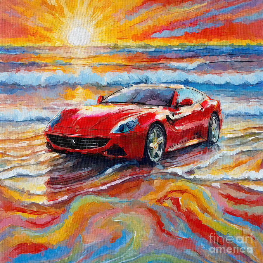 Sunset Painting - 2004 Ferrari 612 Scaglietti 3 by Armand Hermann