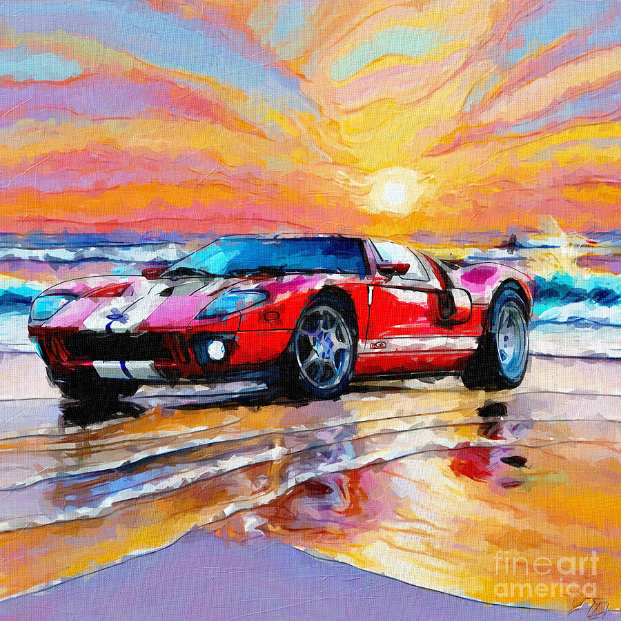 Sunset Painting - 2004 Ford GT 3 by Armand Hermann