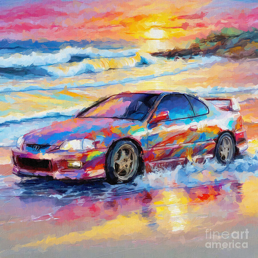 Sunset Painting - 2004 Honda Integra Type S 3 by Armand Hermann